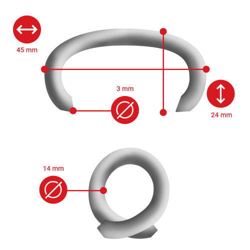 C-ring CL50SS in RVS, Scherp